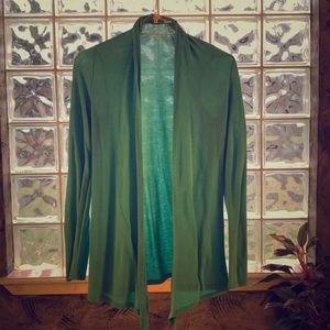41 Hawthorn Drape Front Blue-Green Light Cardigan